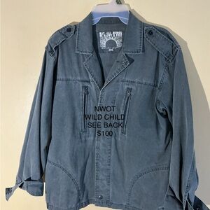 Green Denim Jacket, STAY WILD GYPSY CHILD